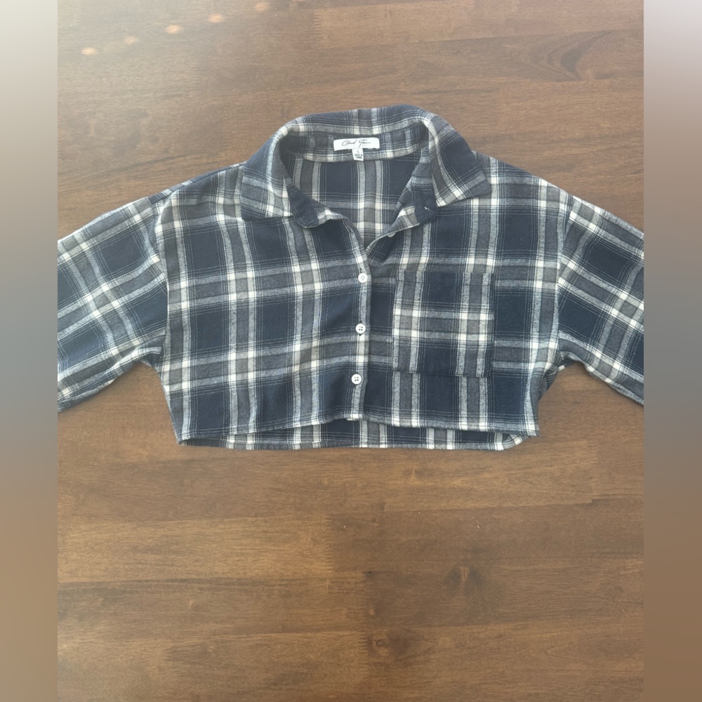 Summer Bonfire Plaid Top (Cloud Ten cropped flannel) by Lane201 Boutique